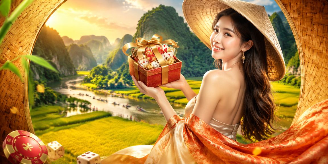 Không khí vui chơi giải trí và thể thao tại Ninh Bình với nón lá truyền thống Việt Nam